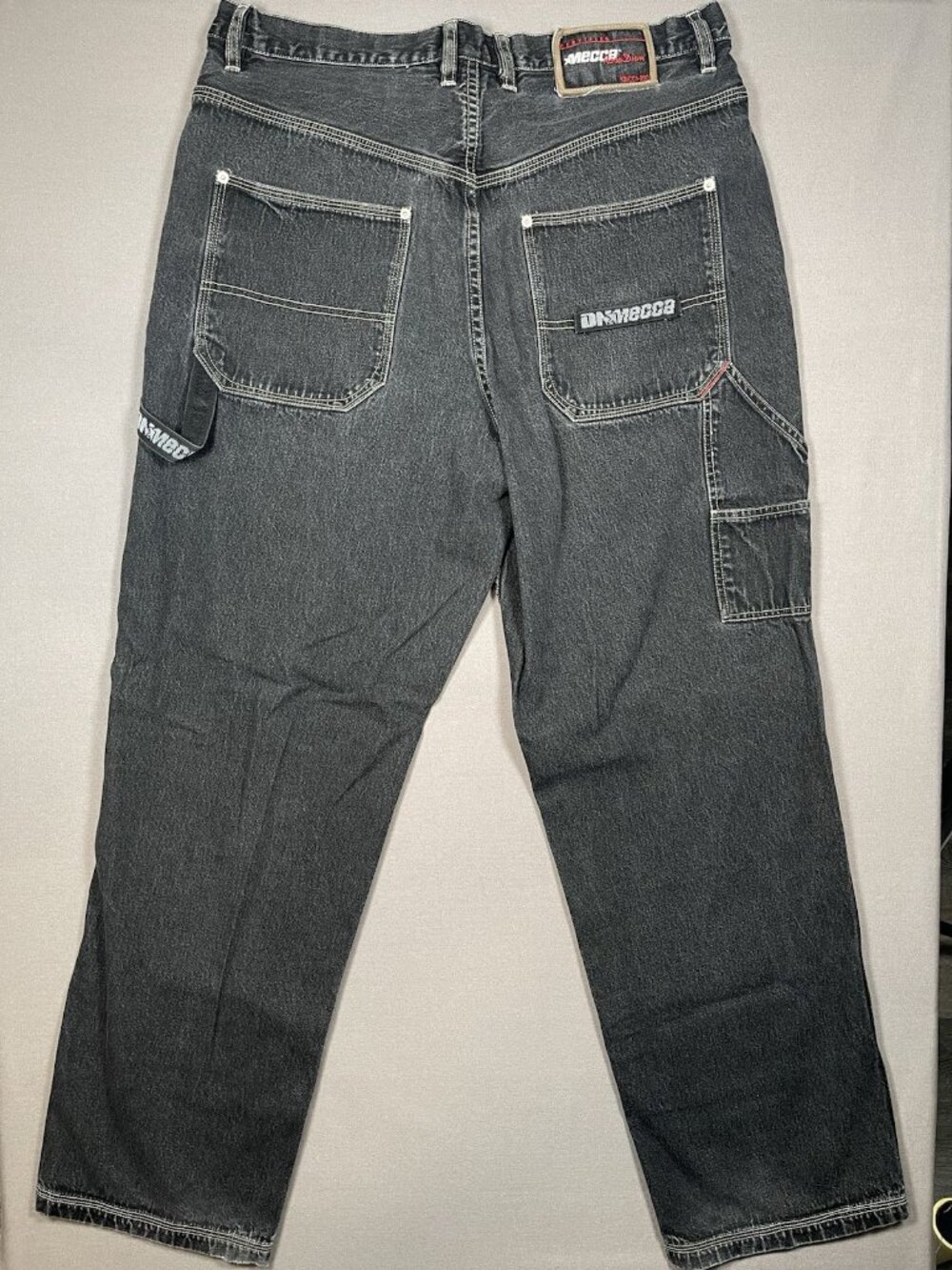 Vintage Mecca Dizzy Rare Black Baggy Loose Fit Dnm Black Jeans - Size 38 X 33
